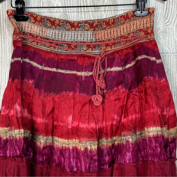 Free People Sunset Boulevard Boho Tie Dye Circle Mini Skirt Size XS - Picture 2 of 11